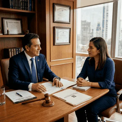 Abogados especialistas en derecho laboral en consulta con cliente